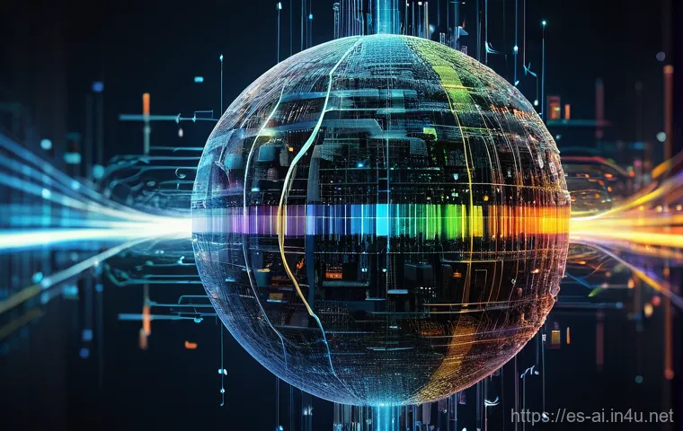 AI 기반 데이터 분류 알고리즘 - **Prompt:** A dynamic, futuristic visualization of artificial intelligence at work, depicting a cent...